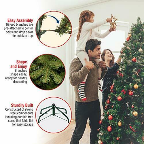 Pre Lit Artificial Full Christmas Tree Green North Valley Spruce With Stand