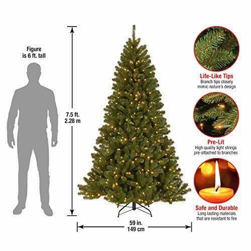 Pre Lit Artificial Full Christmas Tree Green North Valley Spruce With Stand