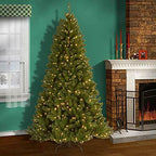 Pre Lit Artificial Full Christmas Tree Green North Valley Spruce With Stand