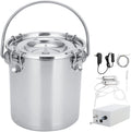 milking machine kit, 7l adjustable electric milking machine for goats cows, pulsation vacuum pump milker, milking supplies with stainless steel bucket, portable livestock milking equipment(us plug)