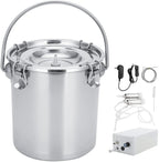 milking machine kit, 7l adjustable electric milking machine for goats cows, pulsation vacuum pump milker, milking supplies with stainless steel bucket, portable livestock milking equipment(us plug)