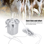 milking machine kit, 7l adjustable electric milking machine for goats cows, pulsation vacuum pump milker, milking supplies with stainless steel bucket, portable livestock milking equipment(us plug)