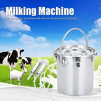 milking machine kit, 7l adjustable electric milking machine for goats cows, pulsation vacuum pump milker, milking supplies with stainless steel bucket, portable livestock milking equipment(us plug)