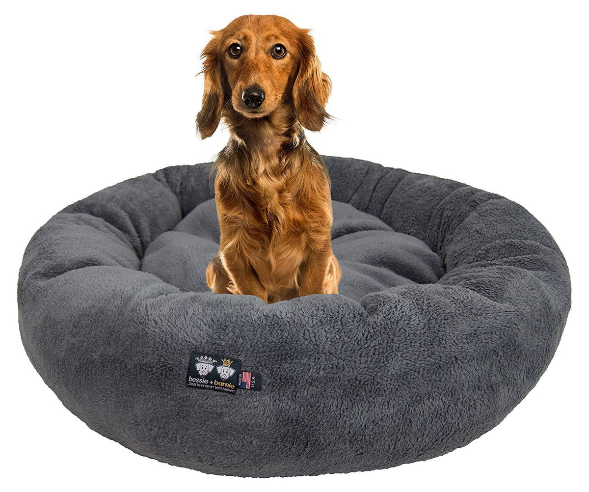 Ultra Plush Deluxe Comfort Pet Dog &amp; Cat Grey Snle Bed (Multiple Sizes) - Machine Washable, Made in USA, Reversible, Durable Soft Fabrics