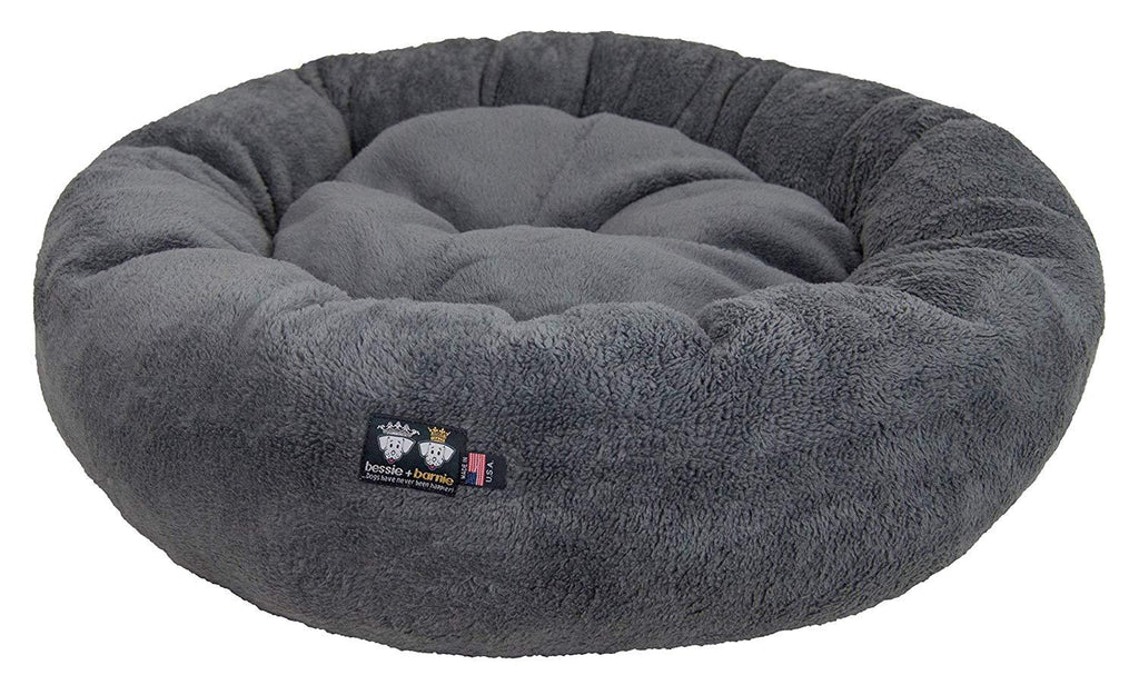 Ultra Plush Deluxe Comfort Pet Dog &amp; Cat Grey Snle Bed (Multiple Sizes) - Machine Washable, Made in USA, Reversible, Durable Soft Fabrics