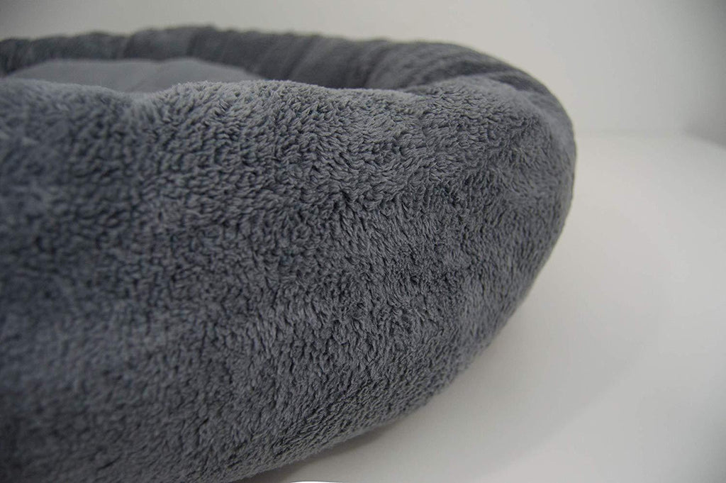 Ultra Plush Deluxe Comfort Pet Dog &amp; Cat Grey Snle Bed (Multiple Sizes) - Machine Washable, Made in USA, Reversible, Durable Soft Fabrics