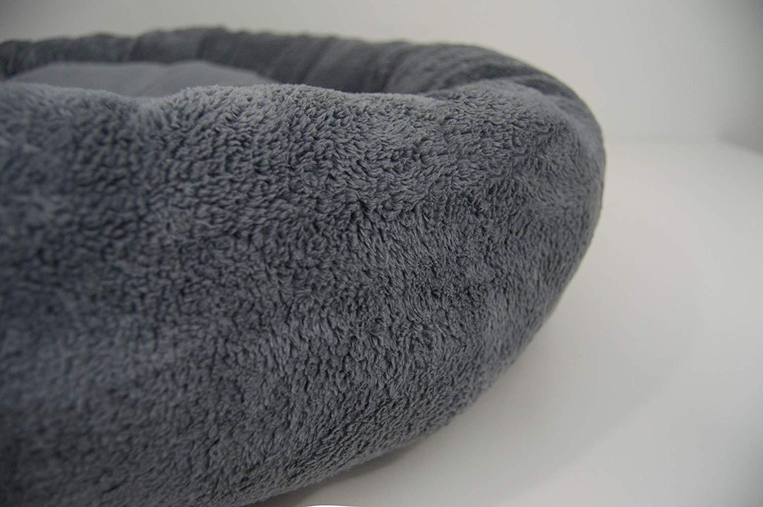 Ultra Plush Deluxe Comfort Pet Dog &amp; Cat Grey Snle Bed (Multiple Sizes) - Machine Washable, Made in USA, Reversible, Durable Soft Fabrics