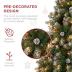9 ft. Pre-Lit Incandescent Flocked Pre-Decorated Artificial Christmas Tree with 850 Warm White Lights