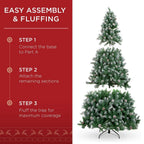 9 ft. Pre-Lit Incandescent Flocked Pre-Decorated Artificial Christmas Tree with 850 Warm White Lights