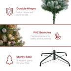 9 ft. Pre-Lit Incandescent Flocked Pre-Decorated Artificial Christmas Tree with 850 Warm White Lights