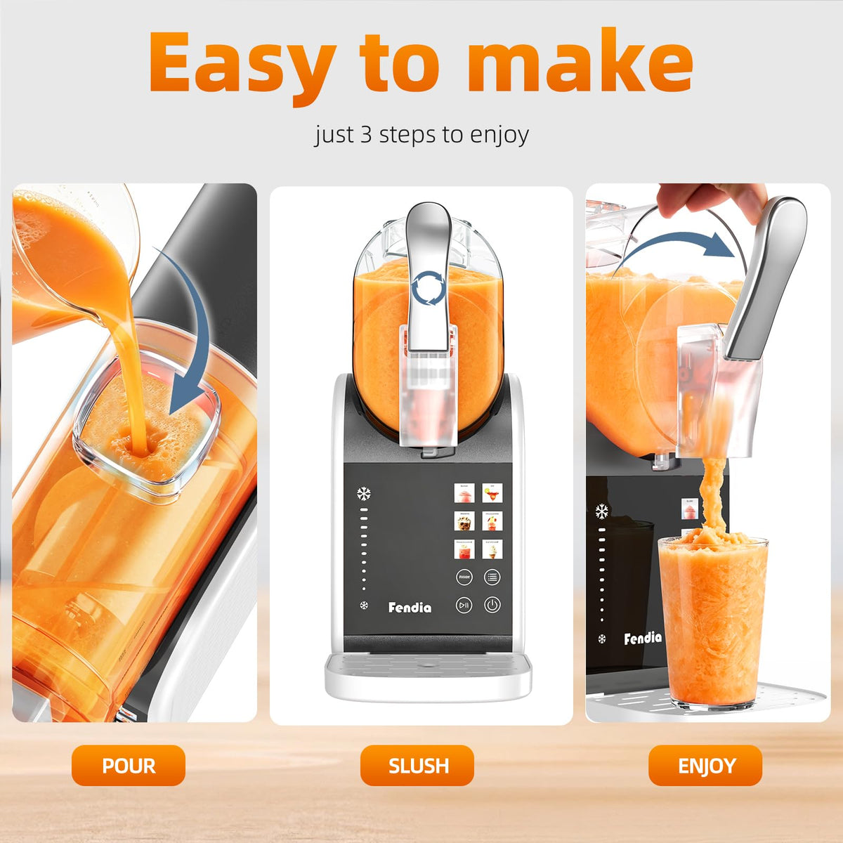 Max 95oz Slushie Machine with 6 Smart Presets, No Ice Needed Frozen Drink Maker for Home,  30-Min Freeze for Slush, Margaritas, Smoothies, Ice Cream & More, LarCapacity Party Slushy Maker