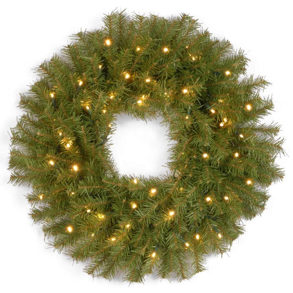 24 " Norwood Fir Artificial Christmas Wreath with Twinkly LED Lights