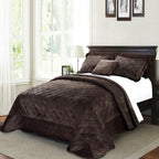 Serenta Supersoft Microplush Quilted 4 Piece Bed Spread Set