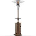 LAKeyen Gas Patio Heater - 87 Inches Tall Premium Standing Outdoor Heater with Drink Shelf Tabletop - Auto Shut Off Portable Power Heater with Simple Ignition System Wheels and Base Reservoir