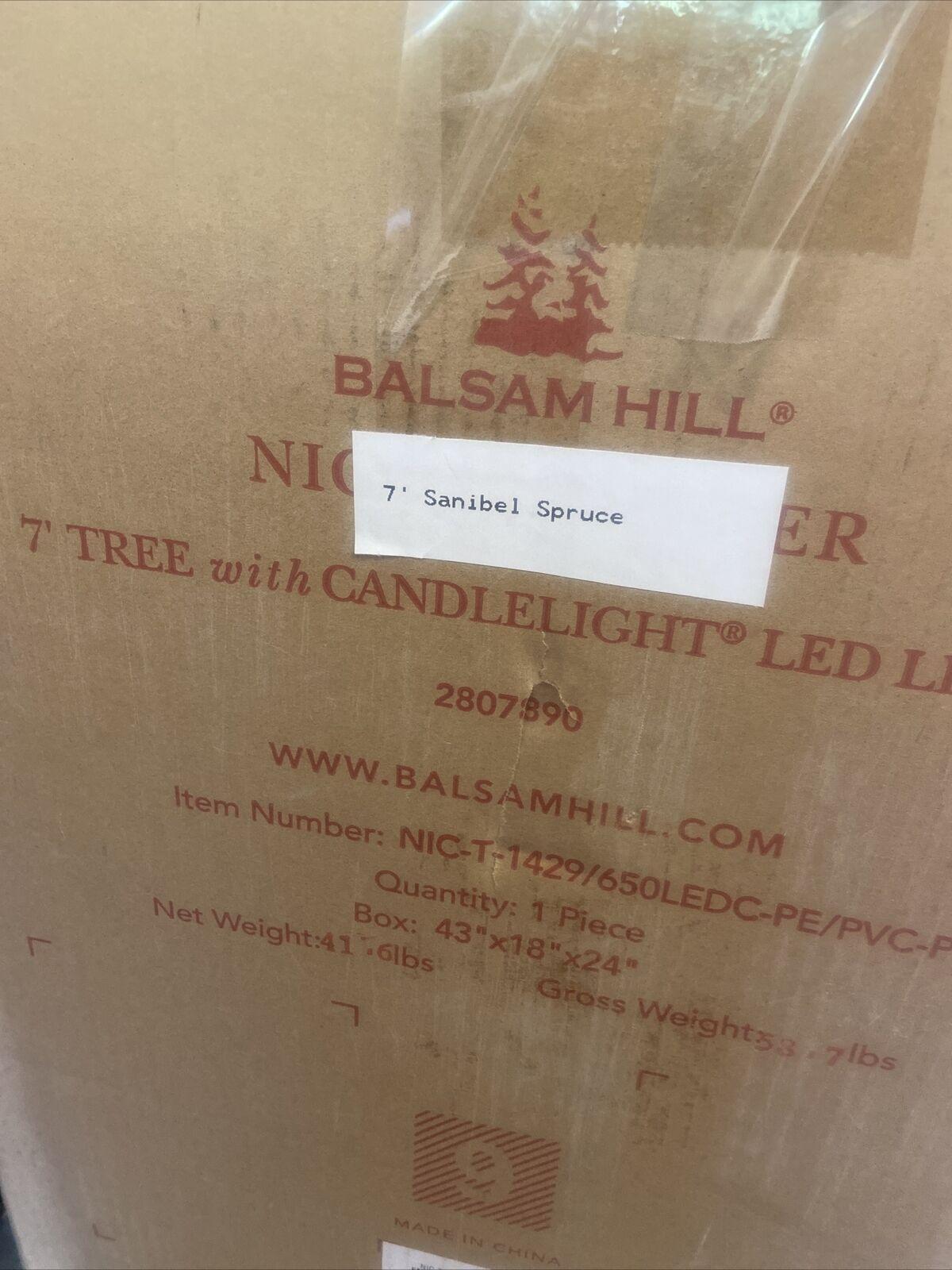 Open Box Defect Balsam Hill Sanibel Spruce 7' Tree with Candlelight LED Lights