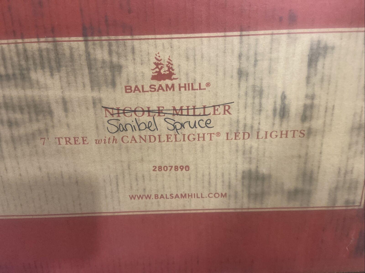 Open Box Defect Balsam Hill Sanibel Spruce 7' Tree with Candlelight LED Lights