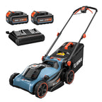 40V Cordless Lawn Mower,15" 2-in-1 Mulch/Bag,6-Position Height Adjust,ECO Mode &amp; Battery Indicator,Foldable Handle,1.3 Bushel Grass Bag,2×4Ah Batteries+3.0A Charger