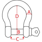 BoatTector  Steel D Shackle - 3/4", 4-Pack