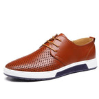 ng Autumn Leather Casual Fashion Breathable Holes Leisure Shoes