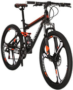 S7 Mountain Bike 27.5 Inch 3 Spoke Mag Wheel Steel Frame MTB Bicycle for Men Blackorange
