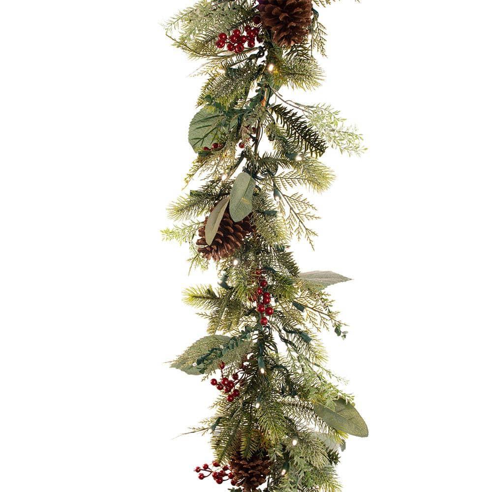 9 ft. Pre-Lit LED Winter Frost Garland