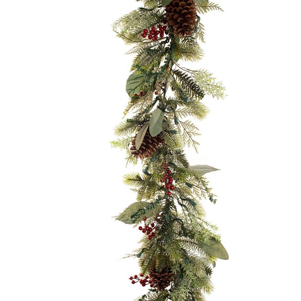 9 ft. Pre-Lit LED Winter Frost Garland