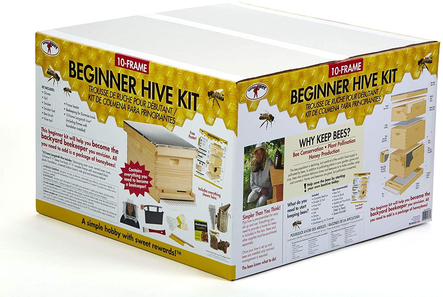 little giant 10-frame deluxe beginner hive kit premium beekeeping starter kit for beginners (item no. hive10kit)