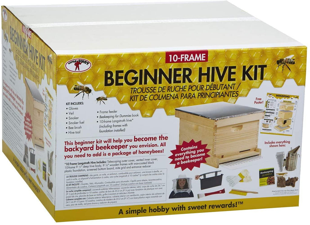 little giant 10-frame deluxe beginner hive kit premium beekeeping starter kit for beginners (item no. hive10kit)