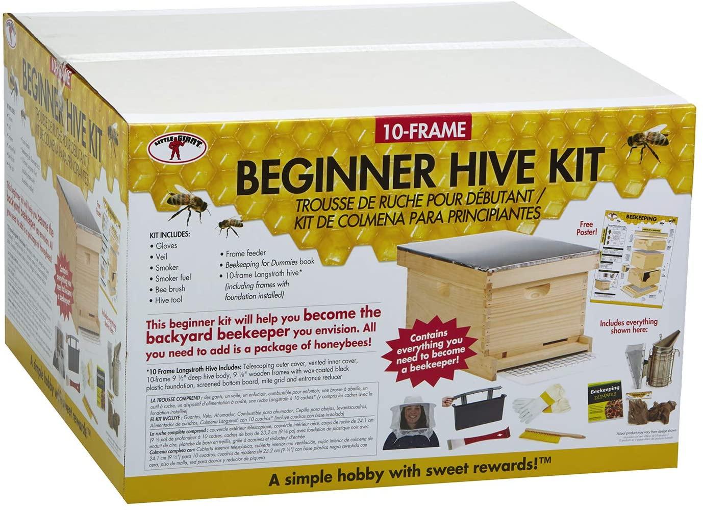 little giant 10-frame deluxe beginner hive kit premium beekeeping starter kit for beginners (item no. hive10kit)