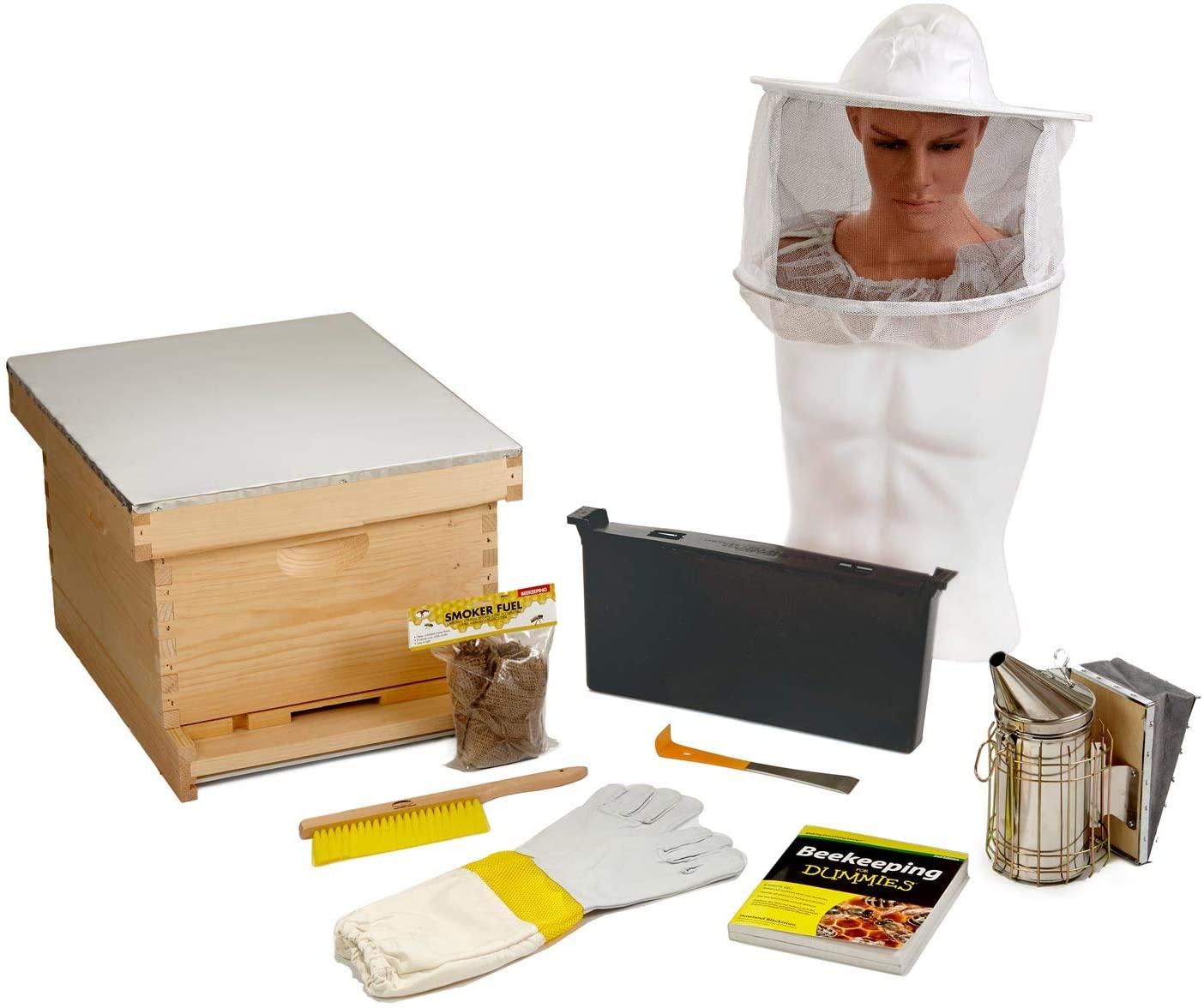 little giant 10-frame deluxe beginner hive kit premium beekeeping starter kit for beginners (item no. hive10kit)
