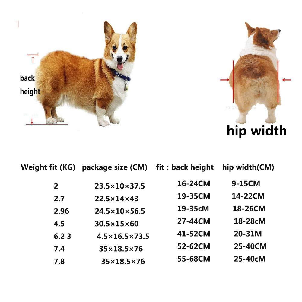 ELEAMO Hind Legs Rehabilitation 4 Wheels Adjustable Dog Wheelchair Cart for Pet Rehabilitation Lightweight Easy Assemble Wheelchair for Doggie Back Legs,XS