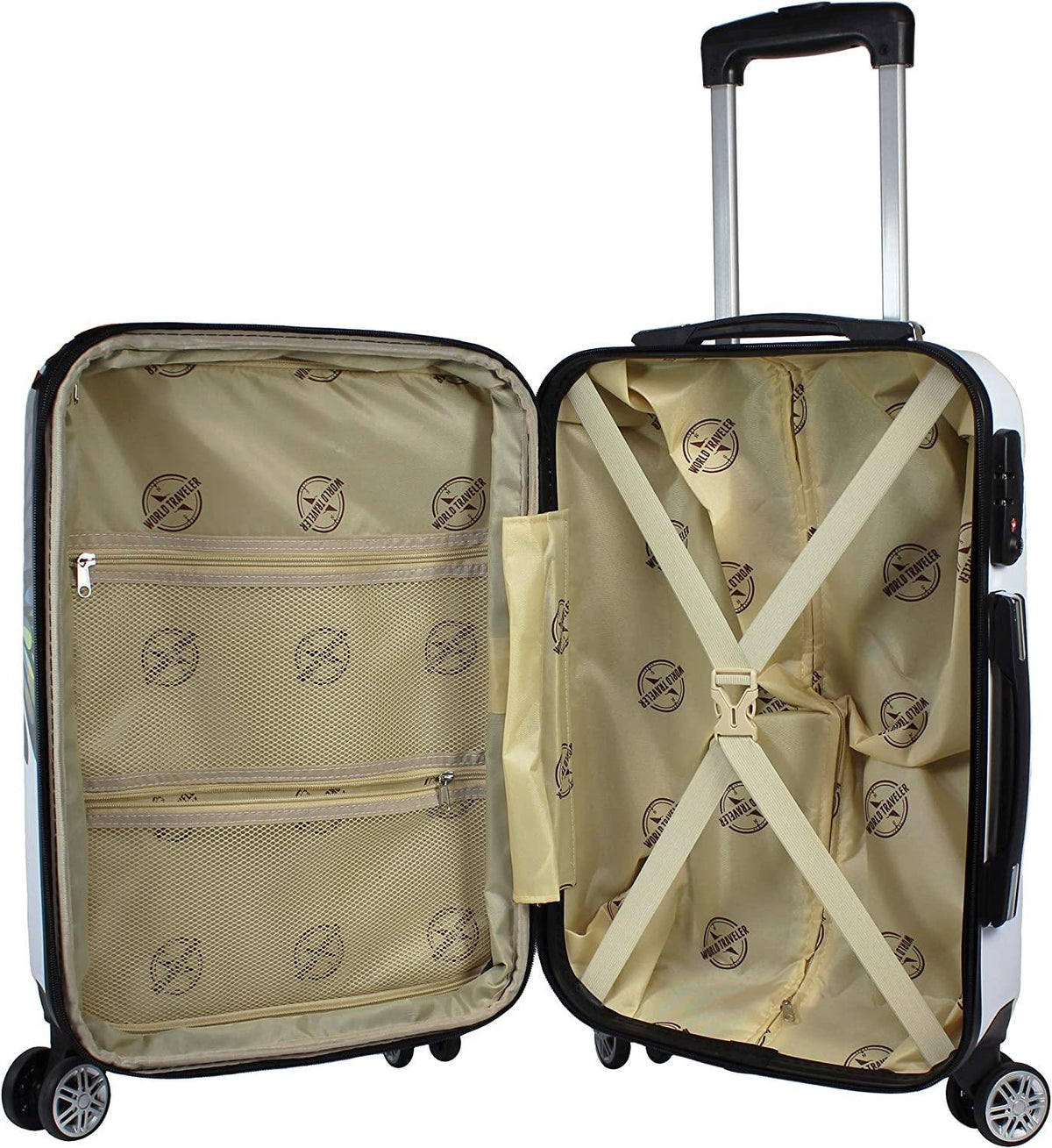4-Piece Hardside Upright Spinner Luggage Set, Butterfly, One Size