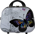 4-Piece Hardside Upright Spinner Luggage Set, Butterfly, One Size