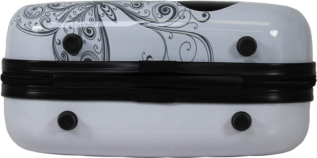 4-Piece Hardside Upright Spinner Luggage Set, Butterfly, One Size