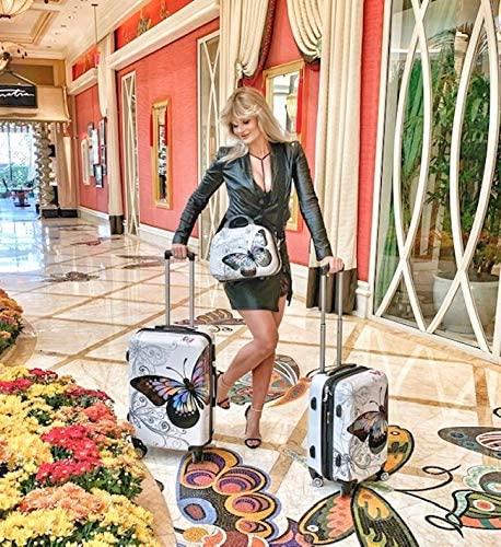4-Piece Hardside Upright Spinner Luggage Set, Butterfly, One Size