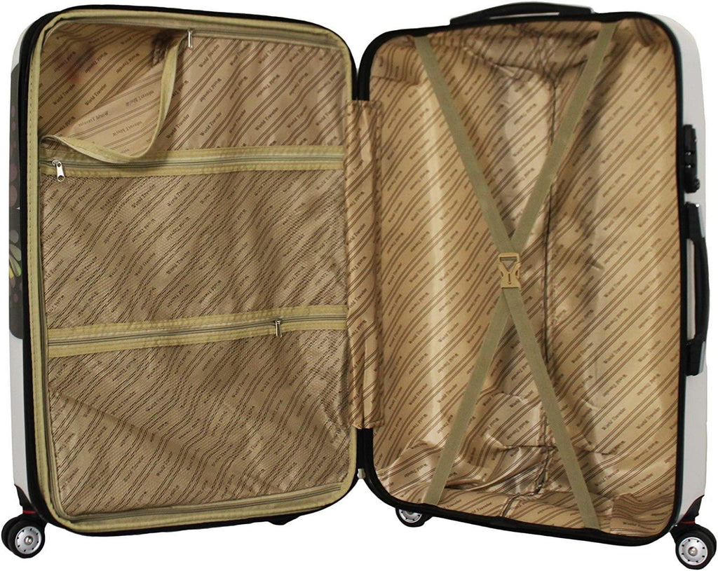 4-Piece Hardside Upright Spinner Luggage Set, Butterfly, One Size