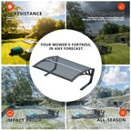 40" Dx32 W Robot Mower Garage, Polycarbonate Panel Awning for Lawn Mower Rain Shelter, Outdoor Storage, Small Shed for Lawn Mower, Robot Mower Carport, Lawn Mower Shelter (Smoky Gray)