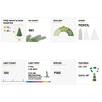 7.5 ft. Pre-Lit Flocked Pencil Green Pine Artificial Christmas Tree with 300 LED Lights, 9 Functional White/Multi-Color