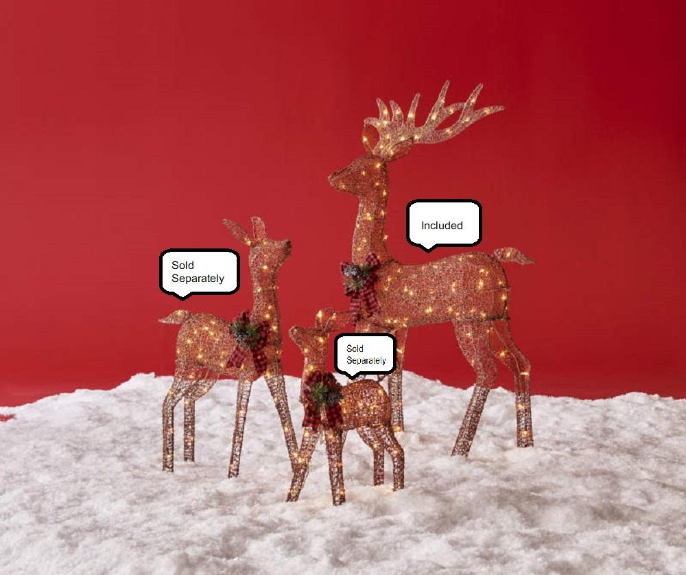 Pre-lit Glittering Rustic Brown 60 Inch Buck - 150 Clear Lights - Christmas Deer - 5 Feet Tall