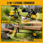 Cordless String Trimmer &amp; Lawn Edger for Dewalt 20V Battery (NO Battery), 14" Electric Weed Eater and Edger Battery Powered, 3 in 1 Lawn Tool Wheeled with 8 Pcs Grass Cutter Spool Line for Yard Garden