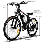 250W Electric Bike Adults Electric Mountain Bike, 26 In. Electric Bicycle 15Mph with Removable 8AH Lithium Battery, Professional 21 Speed Gears E-bike