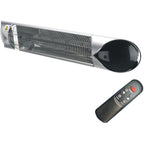 Hanover 35.4" Wide Electric Carbon Infrared Heat Lamp with Remote Control, Silver