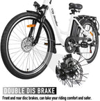 Electric Bike 350W Ebike 26'' Electric Bicycle, 20MPH Adults Electric City Bike with Removable 36v12ah Battery, Professional 6 Speed Gears