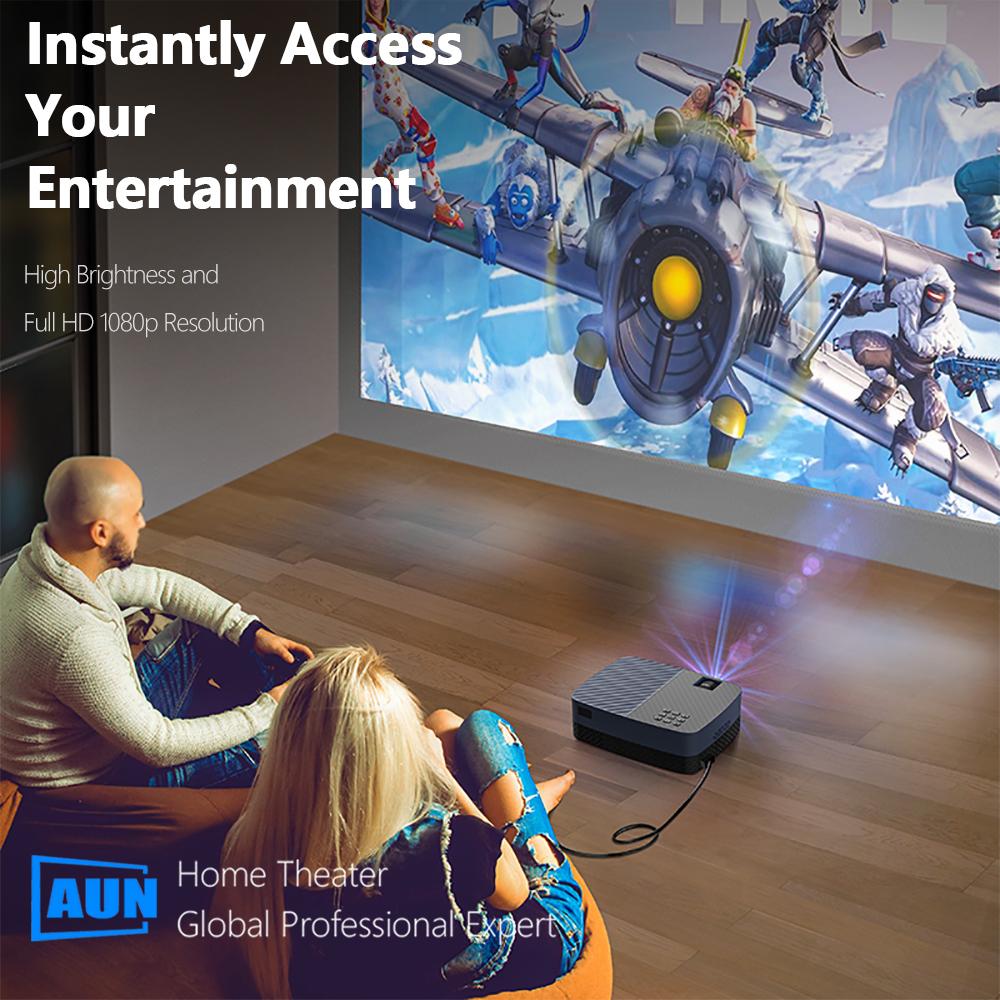 2022 projector full hd 1080p led theater android 9 smart tv mini beamer mobile 4