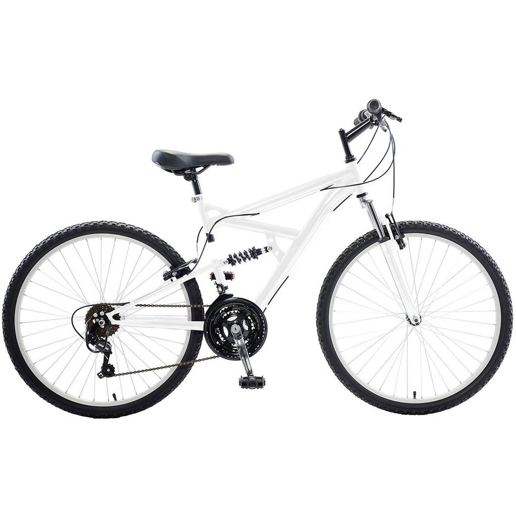 Dual Suspension Mountain Bike, 26 in wheels, 18 in frame, Men's Bike, White
