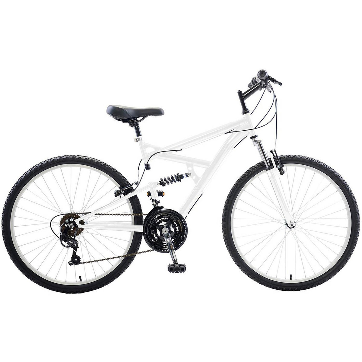Dual Suspension Mountain Bike, 26 in wheels, 18 in frame, Men's Bike, White