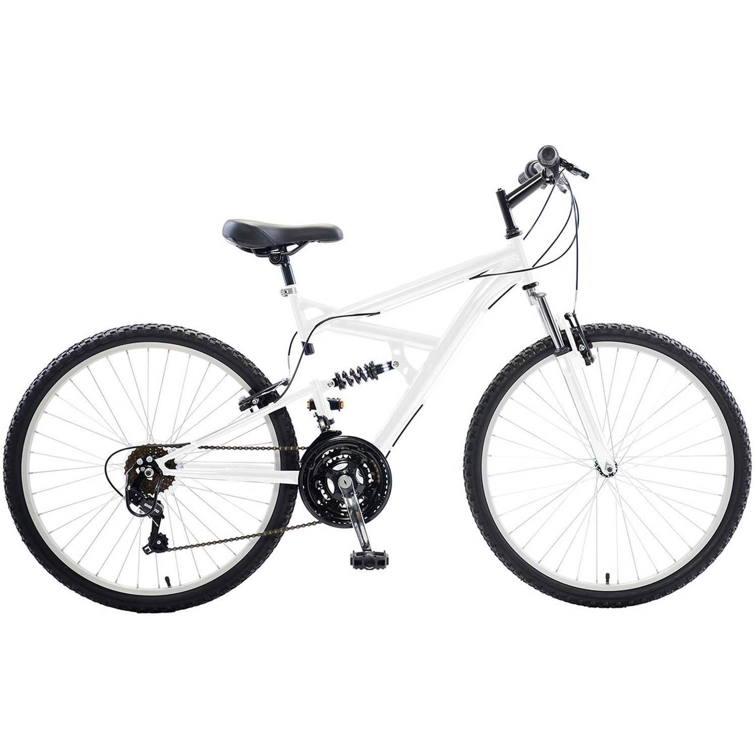 Dual Suspension Mountain Bike, 26 in wheels, 18 in frame, Men's Bike, White