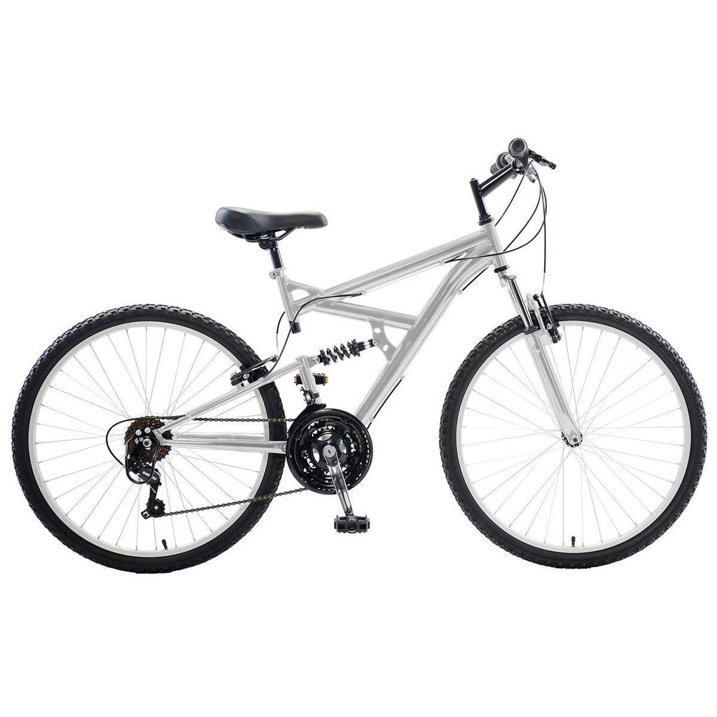 Dual Suspension Mountain Bike, 26 in wheels, 18 in frame, Men's Bike, White