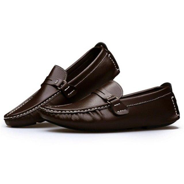 Shoes - Men Genuine Leather Loafer Boat Shoes