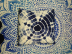 Tie Dye Shibori Cushion Covers, Indigo Colour, Decorative Cotton Throw, Shibori Sofa Pillow Cases, Bohemian Pillow Shams Outdoor Cushion Cover 16x16 (50)